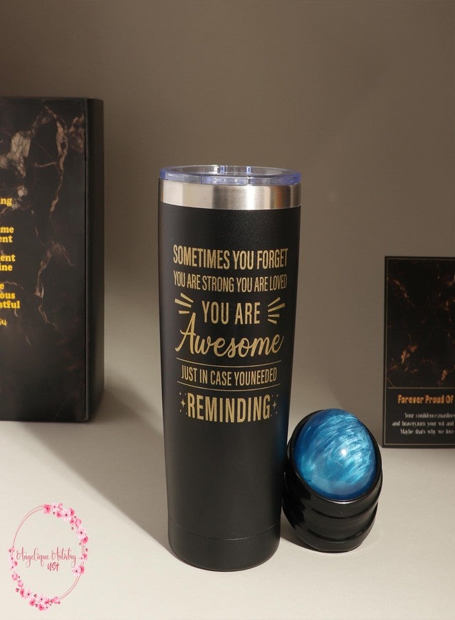 Luxury Men's Gift Box Set with Journal, Travel Tumbler, Scented Candle, Soap, Sleep Mask, Black - Image 2
