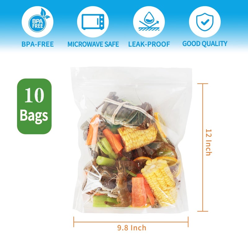ECOOPTS 10Ã—Seafood Boil Bags Medium Size Boil Bag for fish, crab, shrimp, and veggies - cooking and storage bag (Medium) - Image 2