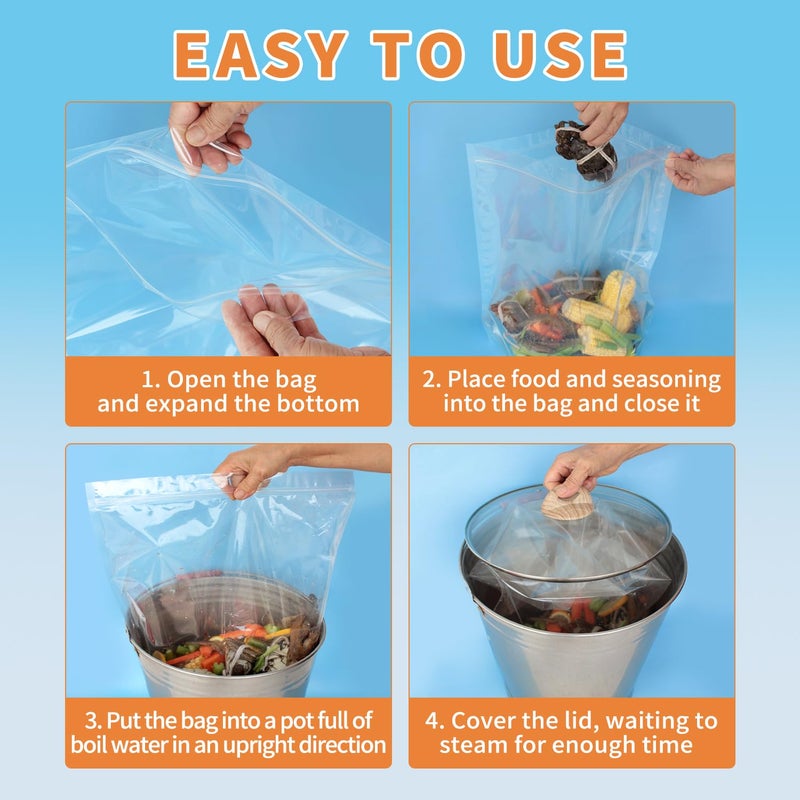 ECOOPTS 10Ã—Seafood Boil Bags Medium Size Boil Bag for fish, crab, shrimp, and veggies - cooking and storage bag (Medium) - Image 4