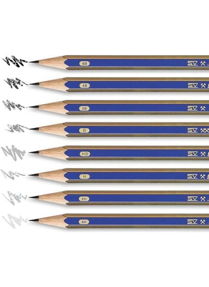 FABER-CASTELL - Graduated Pen Set 7 Pieces Pen and Eraser Faber Castell Graduated Pen Set 2b 3b 4b 5b 6b Pen - Image 1
