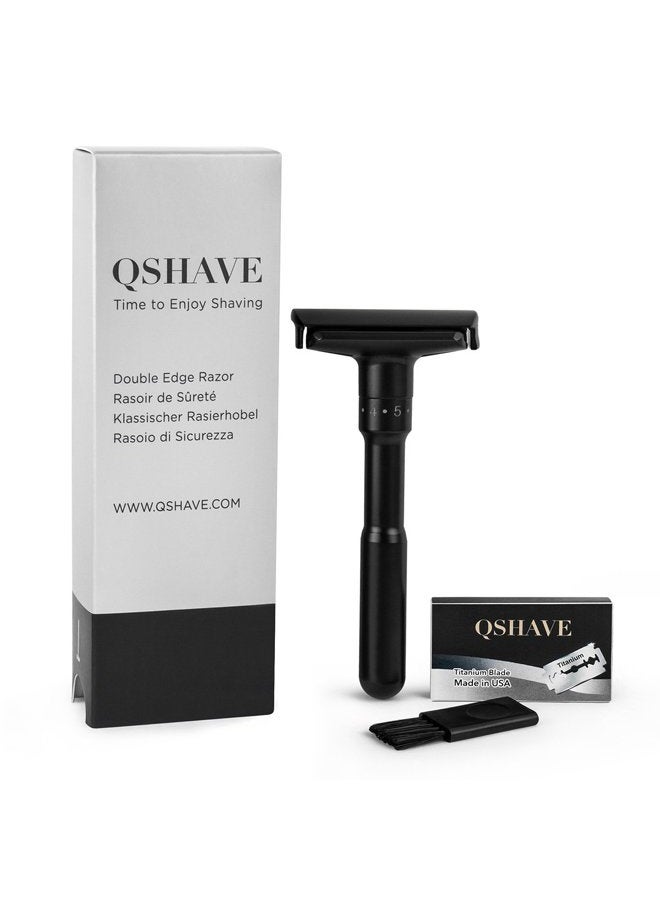 QSHAVE طقم ماكينة حلاقة آمنة مزدوجة الحواف قابلة للتعديل (ماكينة حلاقة) - Image 2
