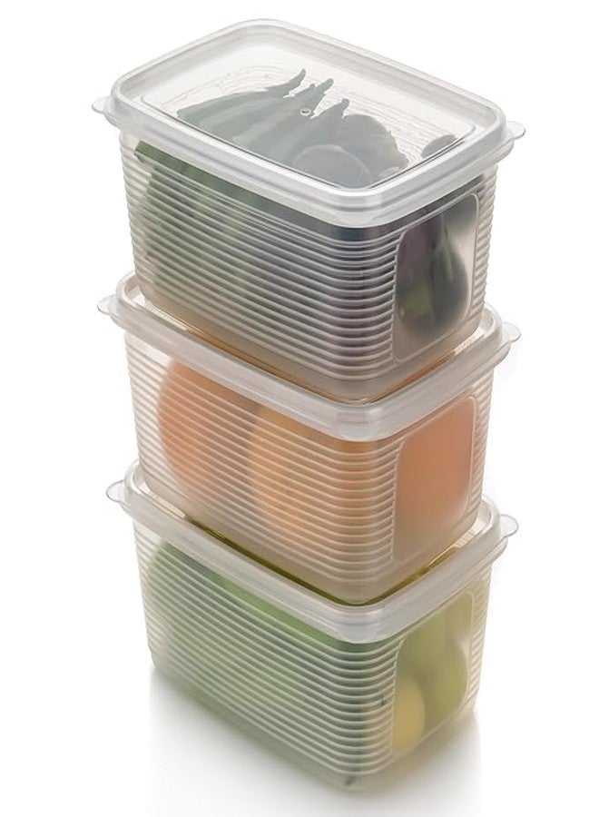 SORATH BPA-Free Plastic Food Storage Containers with Lids Stackable Airtight Boxes for Fridge & Freezer Reusable Organizer Bins for Fruits, Vegetables, Meal Prep & Leftovers (3) - Image 1