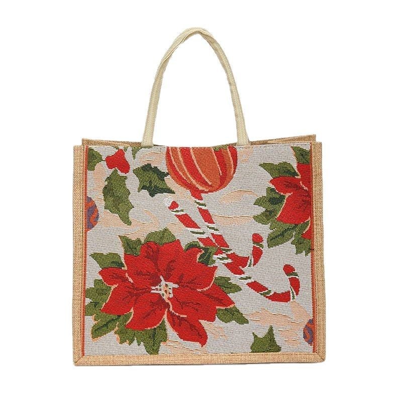 Western Style 2024 Ethnic Column Large Capacity Simple Cross-Bag Shoulder Bag Woven Bag Straw Woven Bag Travel Tote Bag - Image 4
