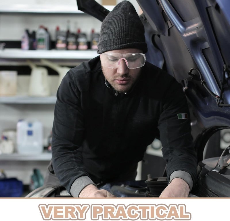 Windproof Protective Safety Goggles, Anti-fog Industrial Eye Protection for Motorcycle Riding and Construction Work, Rose Frame - Image 3
