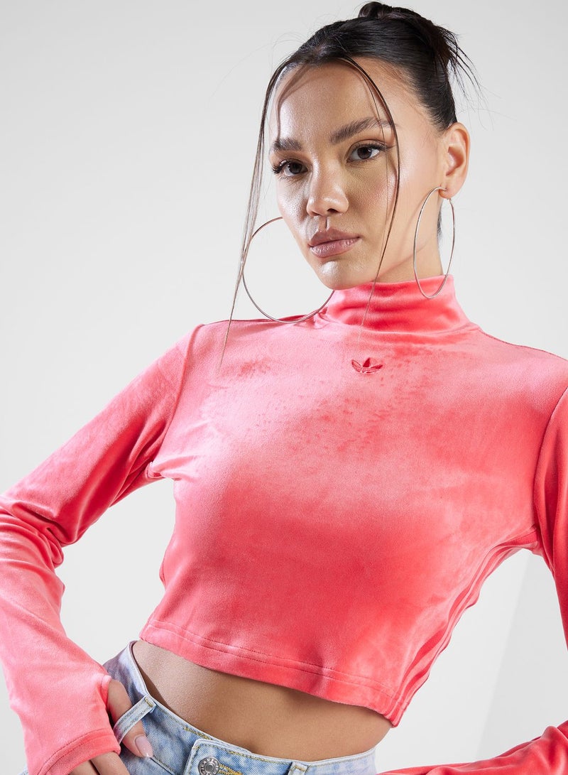 adidas Originals Logo Velvet Cropped Top  - Image 3