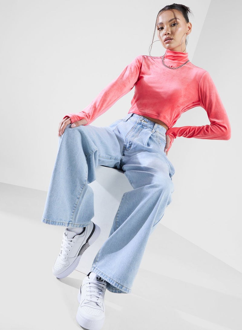 adidas Originals Logo Velvet Cropped Top  - Image 4