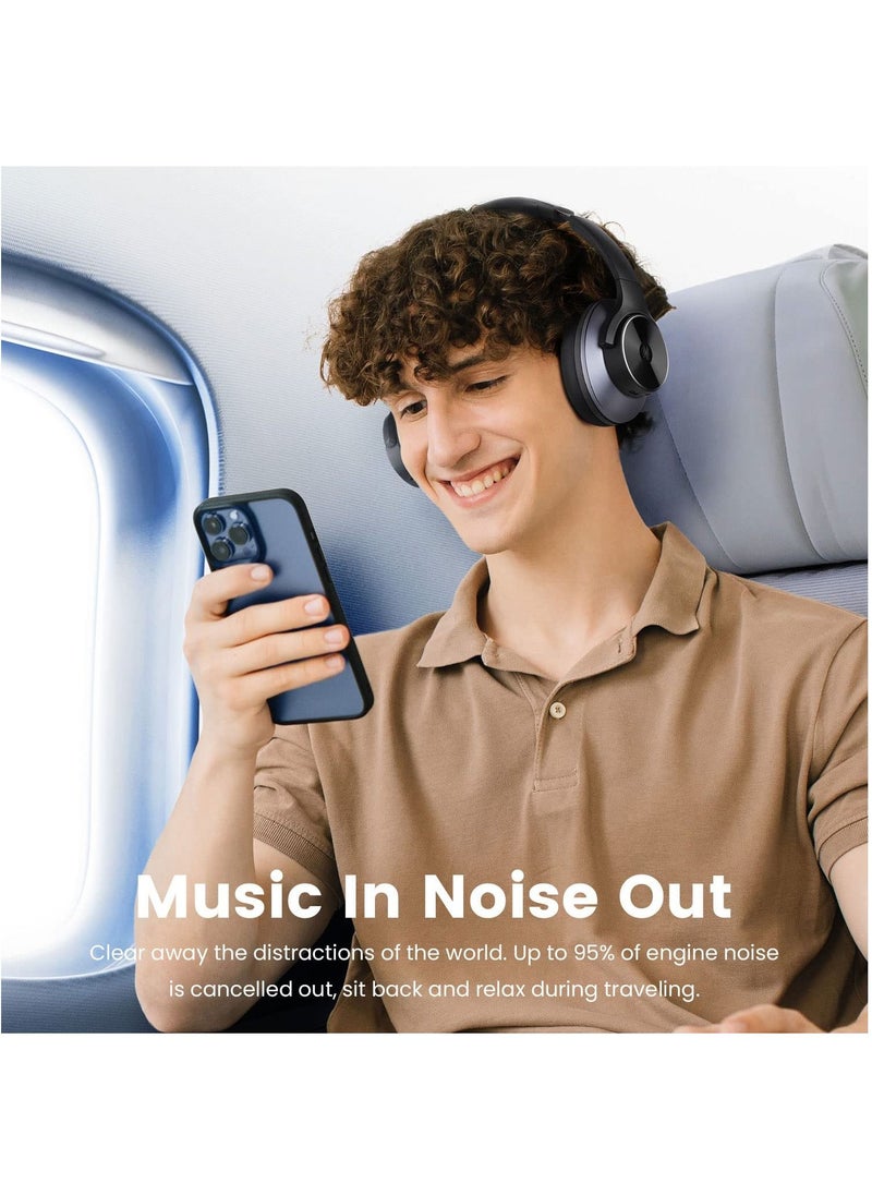 OneOdio A10 ANC Hi-Res Bluetooth Headset,Hybrid Active Noise Cancelling Over-Ear Headphone,Deep Bass for Travel Home Office  - Image 4