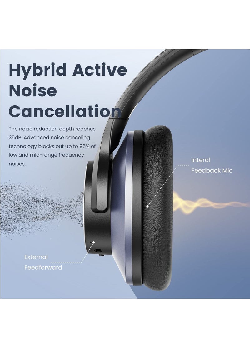 OneOdio A10 ANC Hi-Res Bluetooth Headset,Hybrid Active Noise Cancelling Over-Ear Headphone,Deep Bass for Travel Home Office  - Image 2