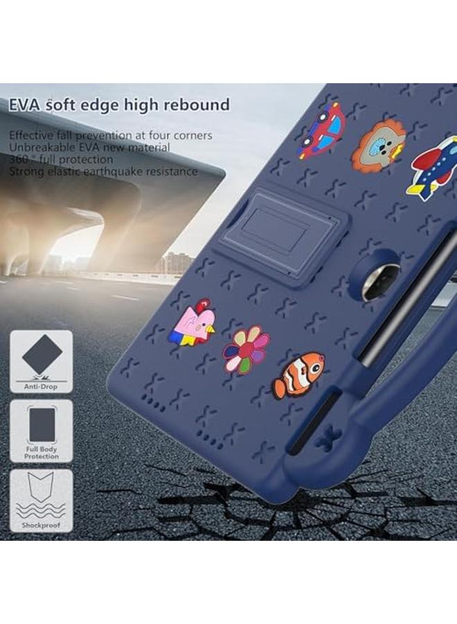 erorex Tablet Case For Honor Pad 9 2023 12.1 Inch Kids Friendly Universal Lightweight Shockproof Protective Case With Shoulder Strap And Stand Handle (Navy Blue)  - Image 4