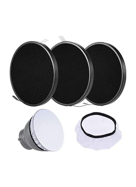 Set of 3 honeycomb grids 20-40 - 60 degrees for Bowens 7 inch standard reflector with soft diffuser