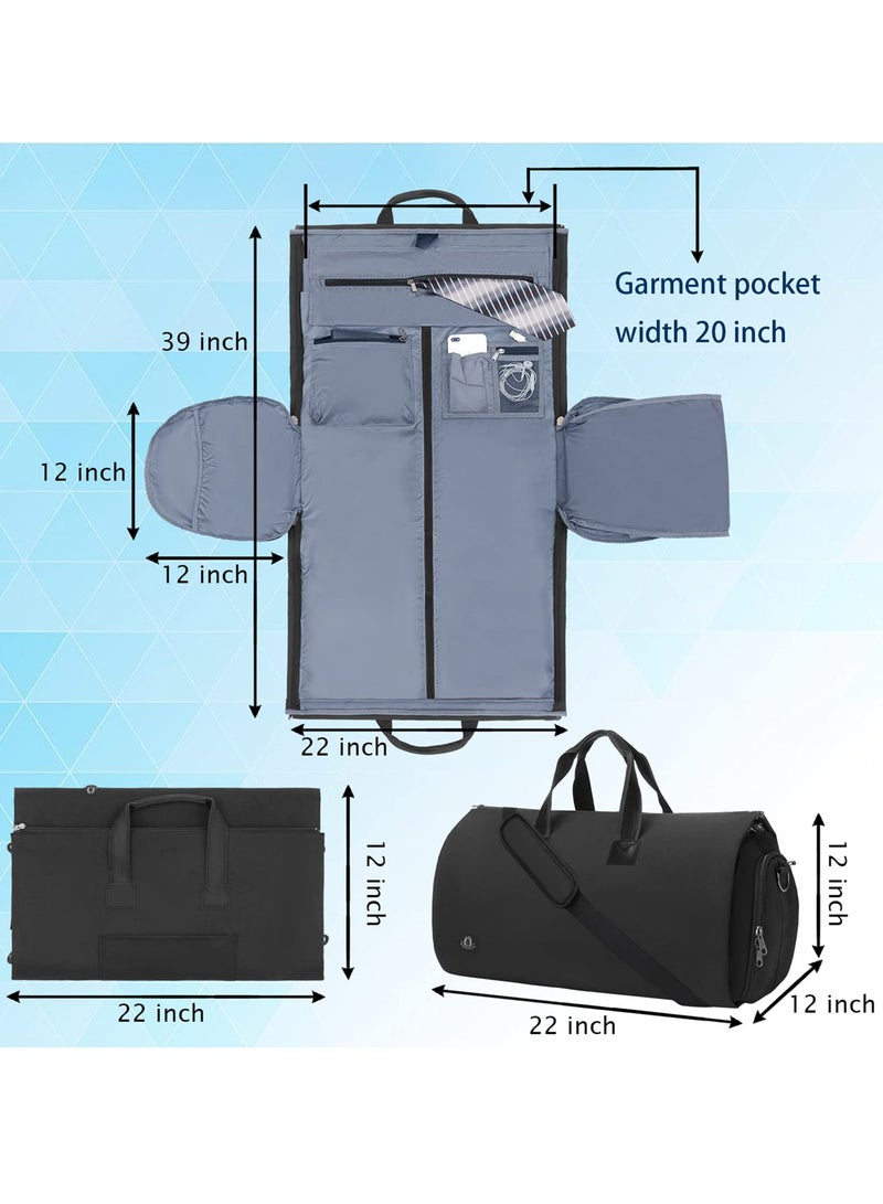 Convertible Garment Bag with Shoulder Strap and Shoe Compartment, Travel Duffel Bag for Men and Women, Ideal Weekender Bag - Image 3