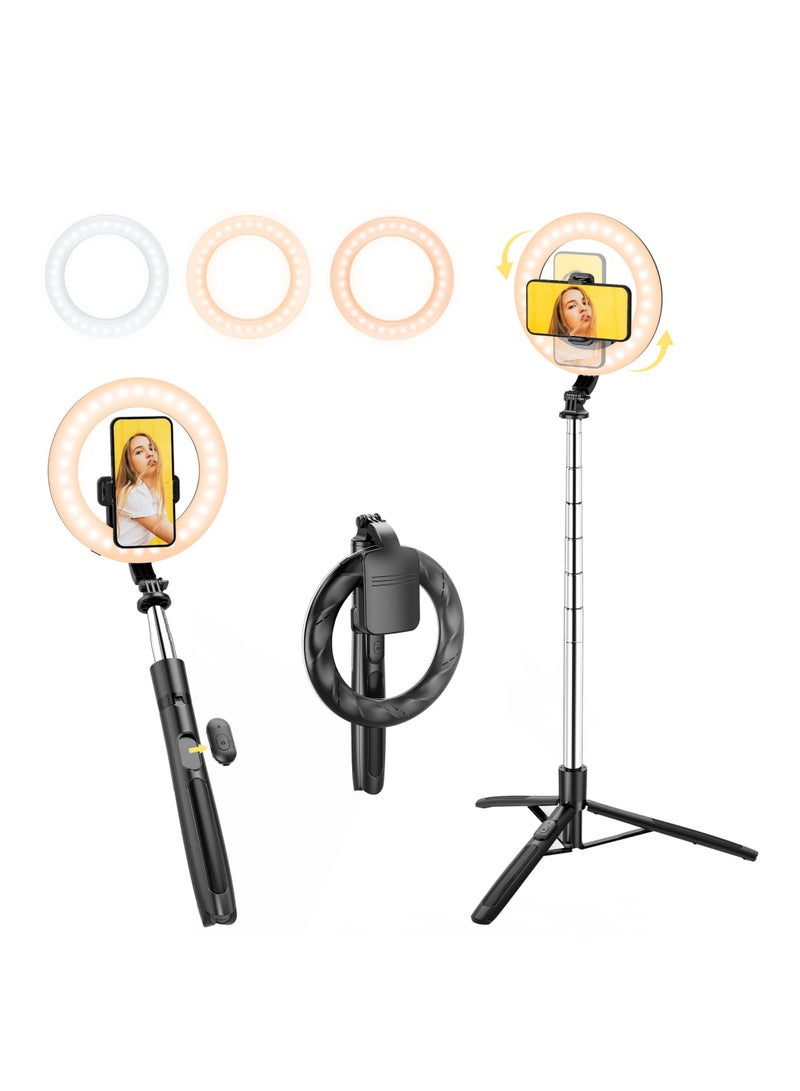 Excefore Video Light, LED Camera Light Computer Video Conference Light, Portable Selfie Light High Power 3000mAh Rechargeable/CRI 95+/3 Lights Modes/3 Bases for Phone, iPhone, Zoom, Picture, Makeup (with Clip)  - Image 1