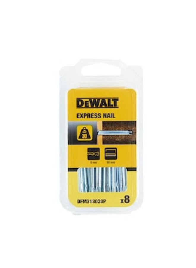 DEWALT 8-Piece Zinc Plated Concrete and Masonry Express Nail Set Silver 6 x 80mm DFM313020P  - Image 2