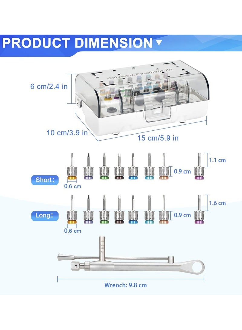 Ru syanl Dental Implant Torque Wrench Set Universal Implant Torque Wrench Screwdriver Prosthetic Kit Ratchet Drivers Dentistry Implant Repair Tools Fully Autoclavable 16pcs 10-70Ncm  - Image 2