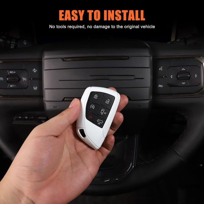Aotumcer غطاء لمفتاح التحكم عن بعد لسيارة Hummer EV من طراز 2024 وما بعدها، عبوة مصنوعة من مادة ABS لحماية مفتاح التحكم عن بعد، يوفر حماية شاملة ومقاومة للخدوش (الطراز A). - Image 5