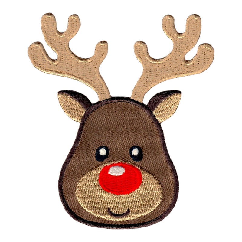 PatchMommy Reindeer Patch Christmas Iron OnSew On  Appliques for Kids Children