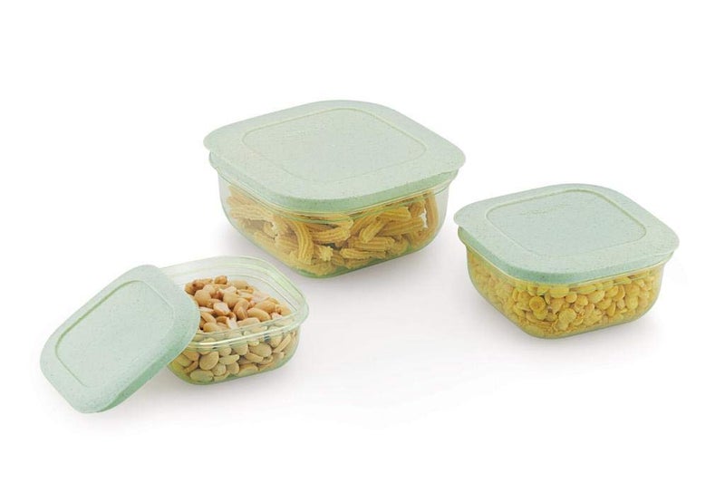 AVIROM 5 pcs container set, Airtight Store Fresh Plastic Storage Container Set, Fridge Container Set for Kitchen, [ Multi Color | Square ] - Image 4