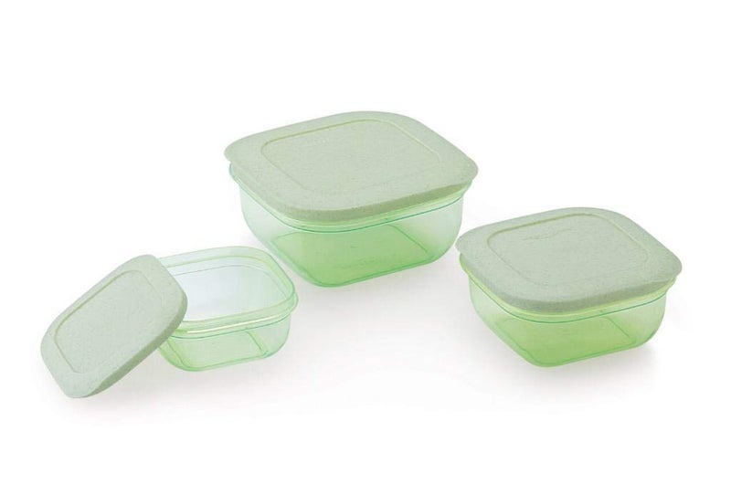 AVIROM 5 pcs container set, Airtight Store Fresh Plastic Storage Container Set, Fridge Container Set for Kitchen, [ Multi Color | Square ] - Image 3