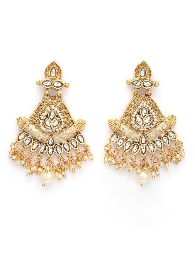 ADIVA Antique Gold-Plated Red Onyx Stone Studded Stud with Intricate Floral Design Edges Earrings Set for women, Traditional Stylish Jhumka for Girls Party, Wedding, Festive - Image 1