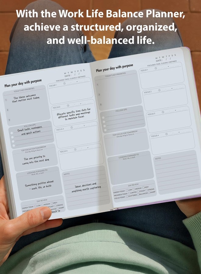 DOODLE Work Life Balance Planner - A5 Undated 6 Months Planner | Productivity, Goal Setting & Self-Care Gratitude Journal | Monthly + Daily Planning | Hard Cover | 200+ Stickers | Plan It - Image 3
