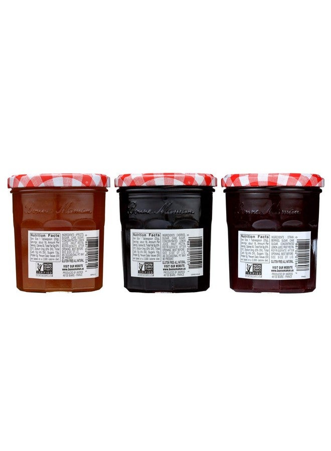 بون مامان مربى الفاكهة من Bonne Maman، عبوة متنوعة (الفراولة، الكرز، المشمش)، برطمانات سعة 13 أونصة (عبوة من 3 قطع) - Image 2