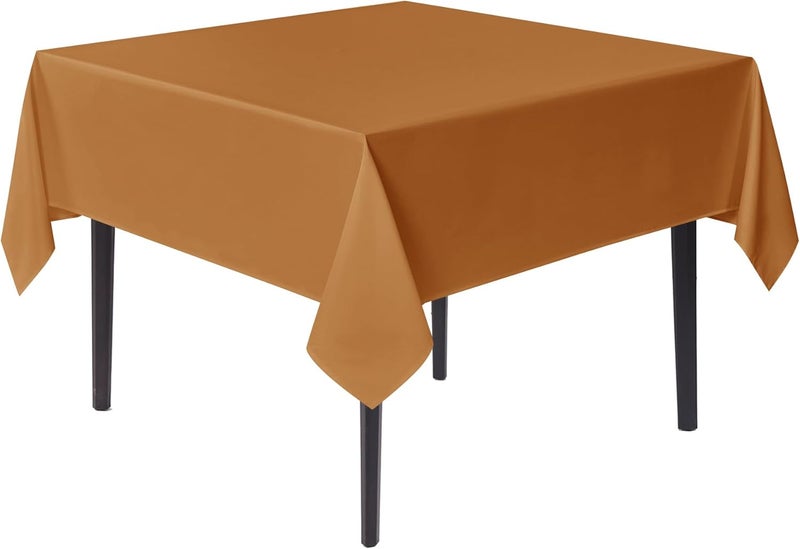 sancua Small Square Tablecloths 36x36 Inch Bronze - Fall Table Cloth for Square or Round Tables, Washable Polyester Fabric Table Cover for Thanksgiving Nightstand End Bedside Tables - Image 1