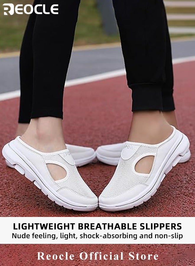 ريوكل أحذية رياضية نسائية للمشي أحذية شبكية قابلة للتنفس أحذية مفتوحة من الخلف أحذية سهلة الارتداء أحذية رياضية مريحة وداعمة أحذية طبية قابلة للتمدد أحذية منزلية - Image 2