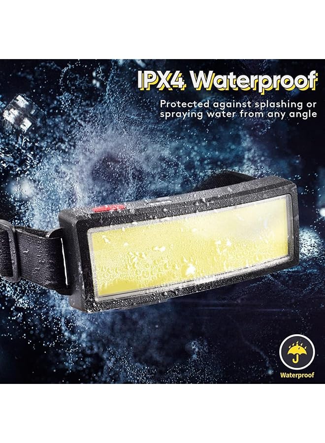 X spring LED Head Torch Rechargeable Super Bright Headlamps Waterproof Light Bar Headlamp 3 Lighting Modes Work Light Adjustable Head Torch Lightweight Headlight for Outdoor Running Fishing - Image 5