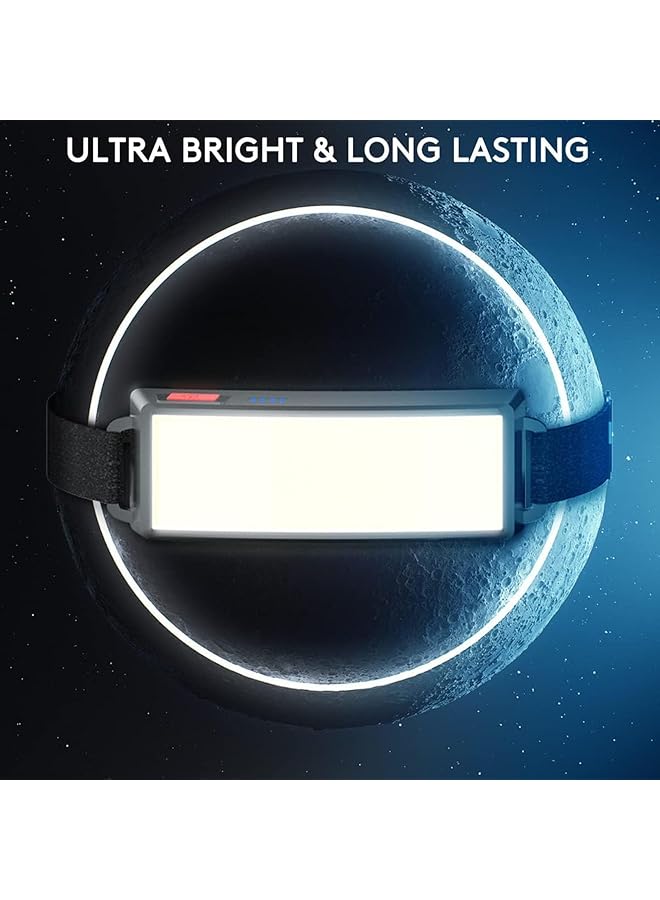 X spring LED Head Torch Rechargeable Super Bright Headlamps Waterproof Light Bar Headlamp 3 Lighting Modes Work Light Adjustable Head Torch Lightweight Headlight for Outdoor Running Fishing - Image 2