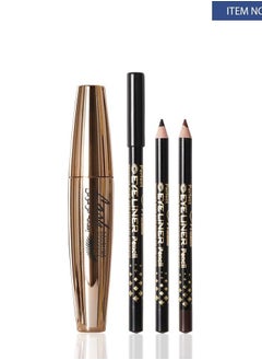 Menow Thick Mascara Set With 2 Pencils Black / Brown Natural Curly Lasting  - Image 1
