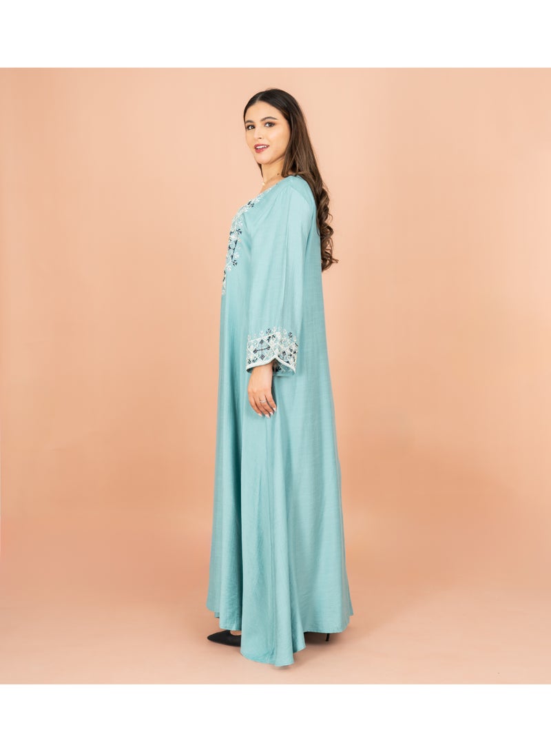 IKKXA Straight Cut Classic Embroidery Patterns Jalabiya - Image 3