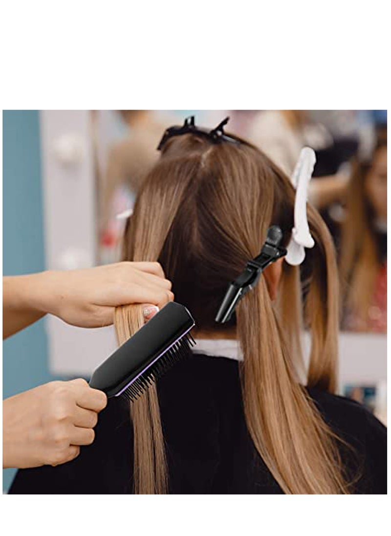 KASTWAVE Cushion Nylon Bristle Styling Brush Set, 9-Row Curly Hair Detangling Brush, 5-Row Travel Hair Brush and 5 Pieces Hair Clips for Separating, Shaping, Fixing Hair  - Image 2