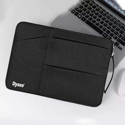 Dyazo Laptop Sleeve 13-13.3 Inch with Charger Pouch | Three Front Pocket & Shockproof Protection | Compatible for MacBook Air, MacBook Pro, Surface Pro X/7/6/5/4M, HP, Dell, ASUS and Lenovo (Black) - Image 4