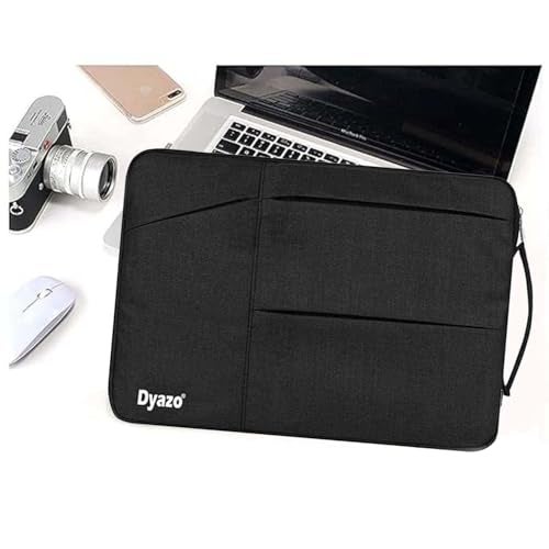 Dyazo Laptop Sleeve 13-13.3 Inch with Charger Pouch | Three Front Pocket & Shockproof Protection | Compatible for MacBook Air, MacBook Pro, Surface Pro X/7/6/5/4M, HP, Dell, ASUS and Lenovo (Black) - Image 5