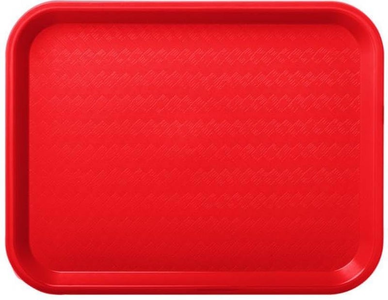 Everbuy Serving Tray Platter; Made Rectangular Shape for Serving Breakfast Drinks Dinner Tea Coffee Snacks; Length 11 Inches X Breadth 14 Inches; Red Colour; Pack of 1 - Image 2