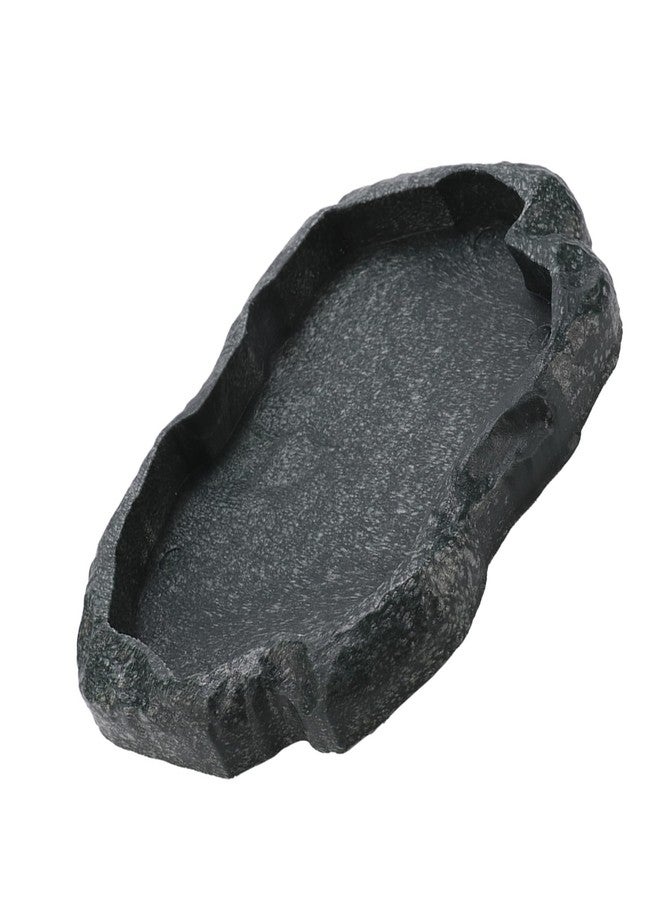 Milltrip Reptile Water Food Bowl, Reptile Food & Water Dish - ABS Plastic Terrarium Bowl for Tortoise, Bearded Dragon, Lizard, Dual Use Feeder & Drinker with Non Slip Base (M) - Image 1