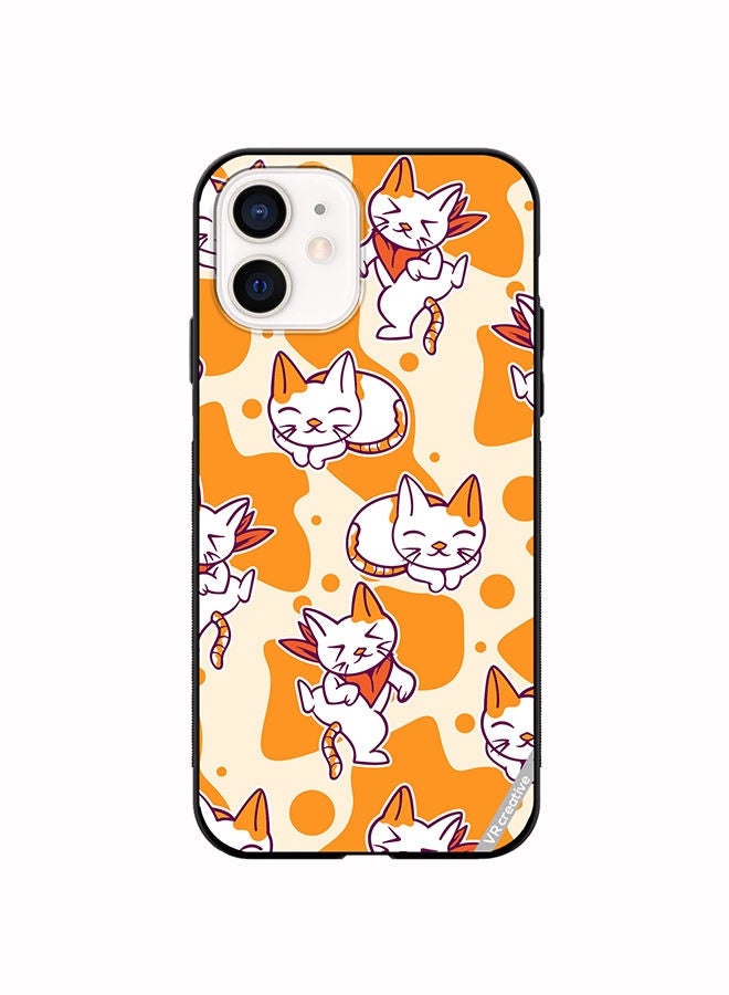 VR CREATIVE Protective Case Cover For Apple iPhone 12 mini Chilling Cat Pattern Design Multicolour - Image 1