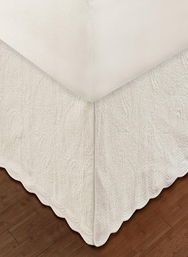 Greenland Home Greenland Home GL-1710GBKQ Paisley Quilted Bed Skirt, Ivory, Queen  - Image 1