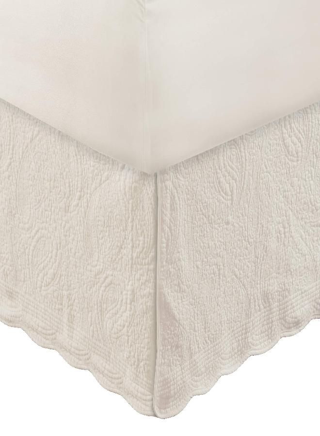 Greenland Home Greenland Home GL-1710GBKQ Paisley Quilted Bed Skirt, Ivory, Queen  - Image 2