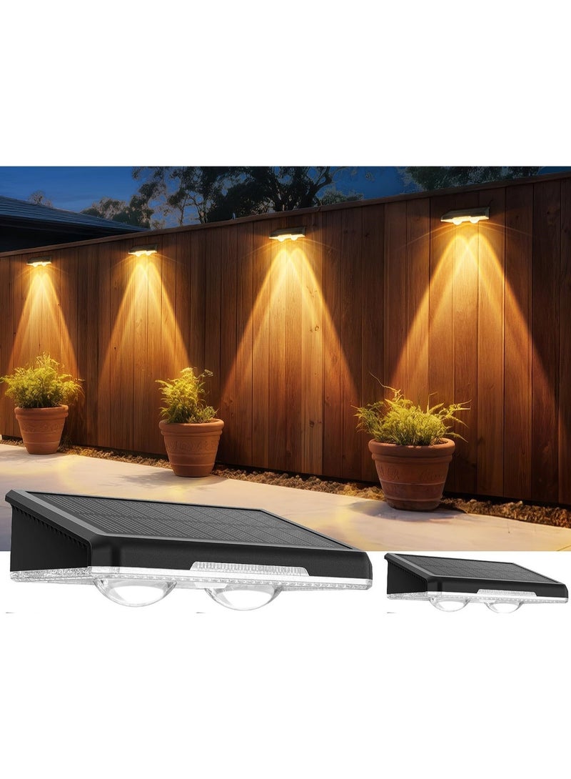 Solar Fence Lights Outdoor 4 Pack - 3 Modes (Warm/Neutral/Cool White), Fence Lights Solar Powered for Outside, IP65 Waterproof, Deck Lighting for Wall, Step, Patio, Pathway, Stairs - Image 4