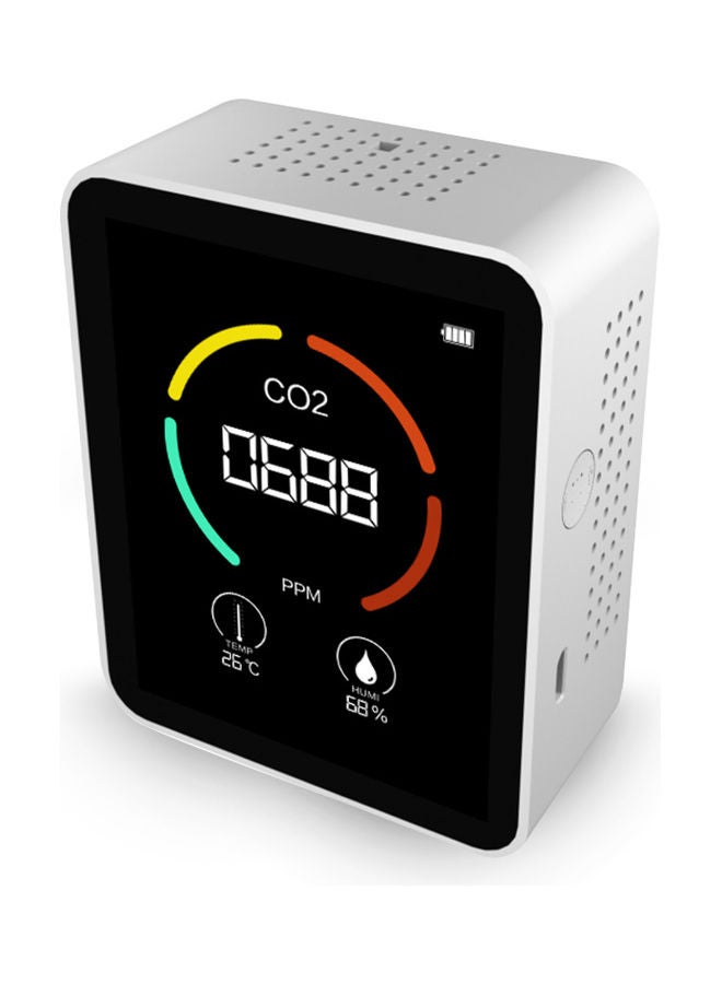 NIBEMINENT 3-In-1 Carbon Dioxide Detector Air Analyzer Digital Meter White 89x70x35millimeter - Image 1