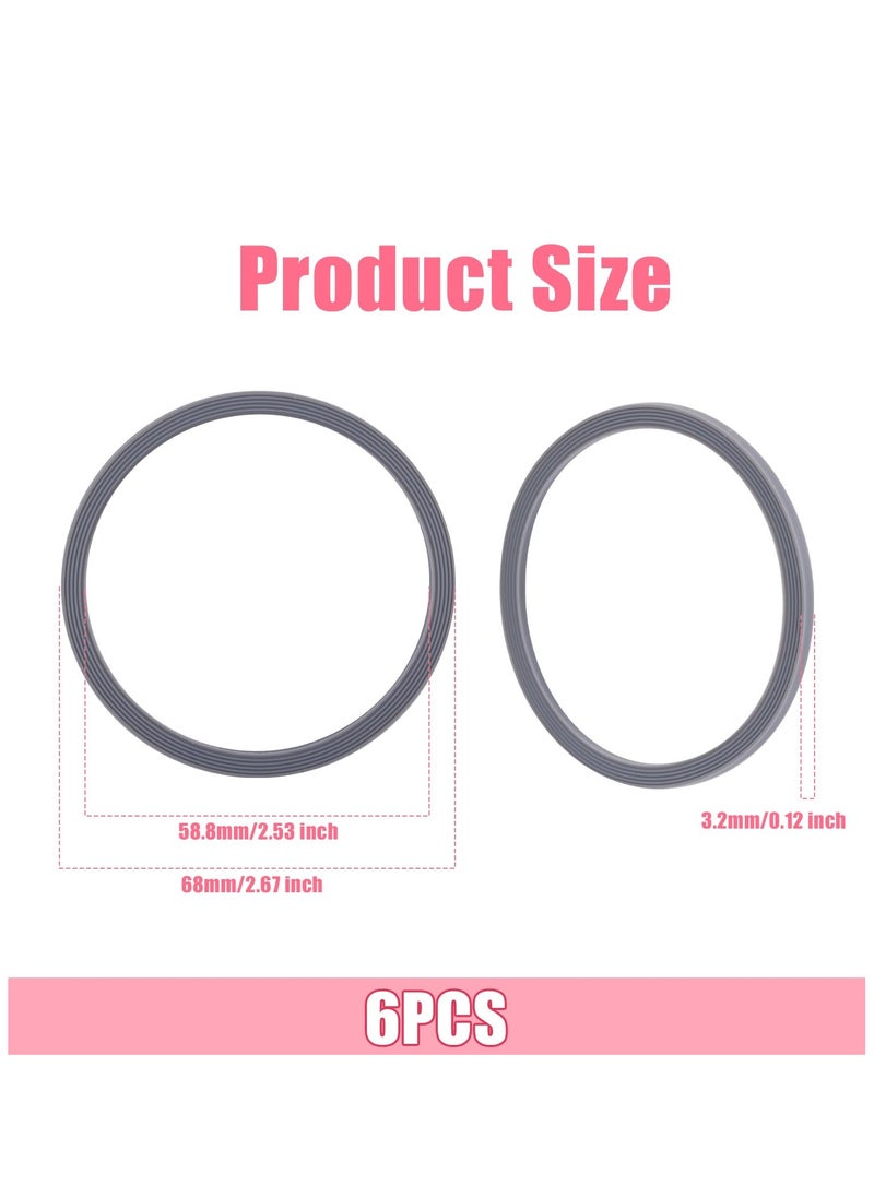 KASTWAVE - 6 Pack Water Bottle Gasket Replacement for Owala FreeSip, Silicone Lid Seal O Ring Sealing Gaskets Replacement Parts Accessories Compatible with Owala Stainless Steel Cup (Grey) - Image 1