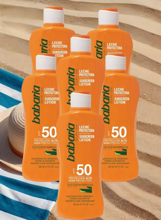 باباريا 6 قطع ‏باباريا لوشن واقي شمس بالألوفيرا بعامل حماية 50  200مل - Image 1