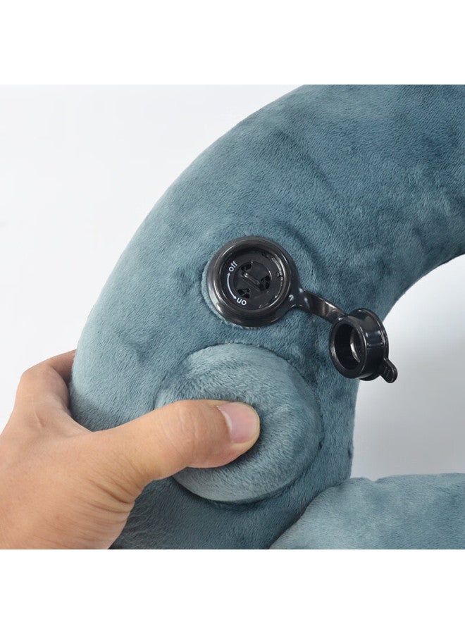 Wellhouse Wellhouse Inflatable Pillow, Push-type U-shaped Neck Pillow Set Of Four, Airplane Travel Accessory, Gray  - Image 4