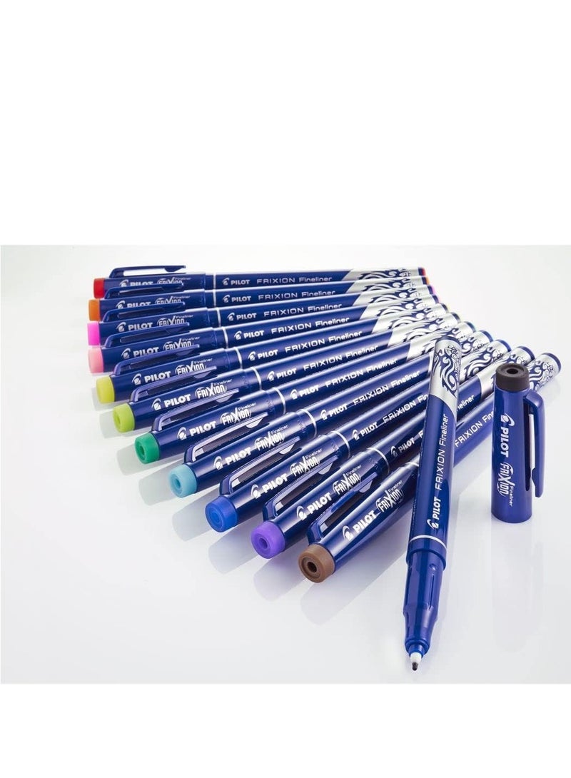 PILOT FriXion Erasable Fineliner Pen Set of 10 (Light Green, Light Blue, Pink, Orange, Purple) - Image 2