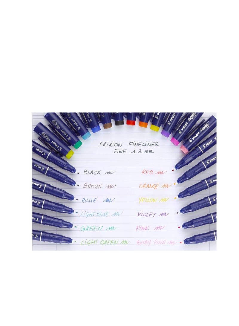 PILOT FriXion Erasable Fineliner Pen Set of 10 (Light Green, Light Blue, Pink, Orange, Purple) - Image 5
