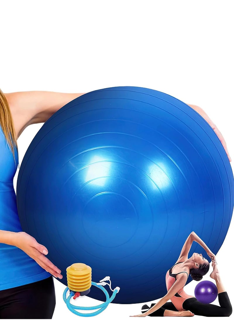 YOMA Yoga Ball With Air Pump blue color 75cm and 65cm  - Image 2