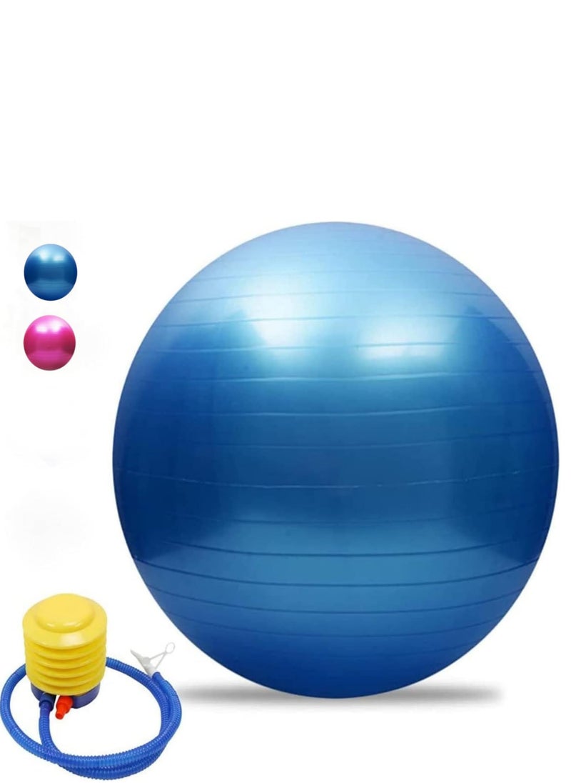 YOMA Yoga Ball With Air Pump blue color 75cm and 65cm  - Image 1