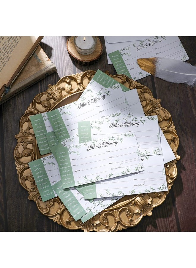 Woanger - 1000 Count Church Offering Envelopes Tithe Donation Envelopes My Offering Bill Size Envelope Checks And Cash Envelopes For Tithes And Offerings (Greenery) - Image 1