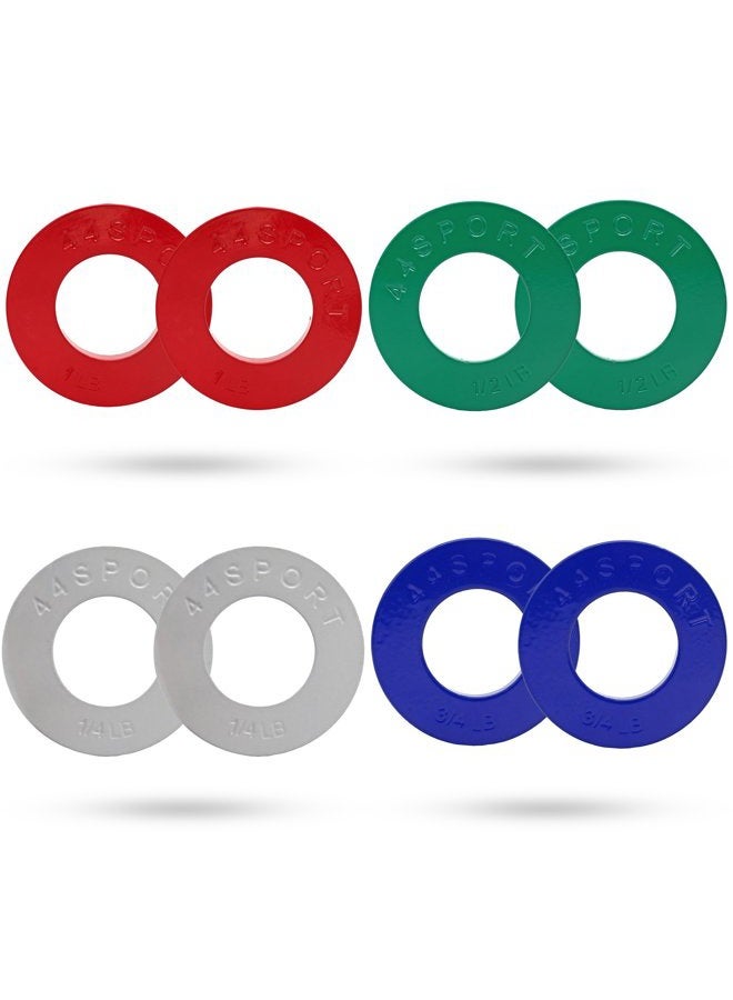 44LLC Olympic Fractional Plates -Pair of 1/4, 1/2, 3/4, 1 lb Weights (8 Plates. Total Weight: 5lbs) - Image 1